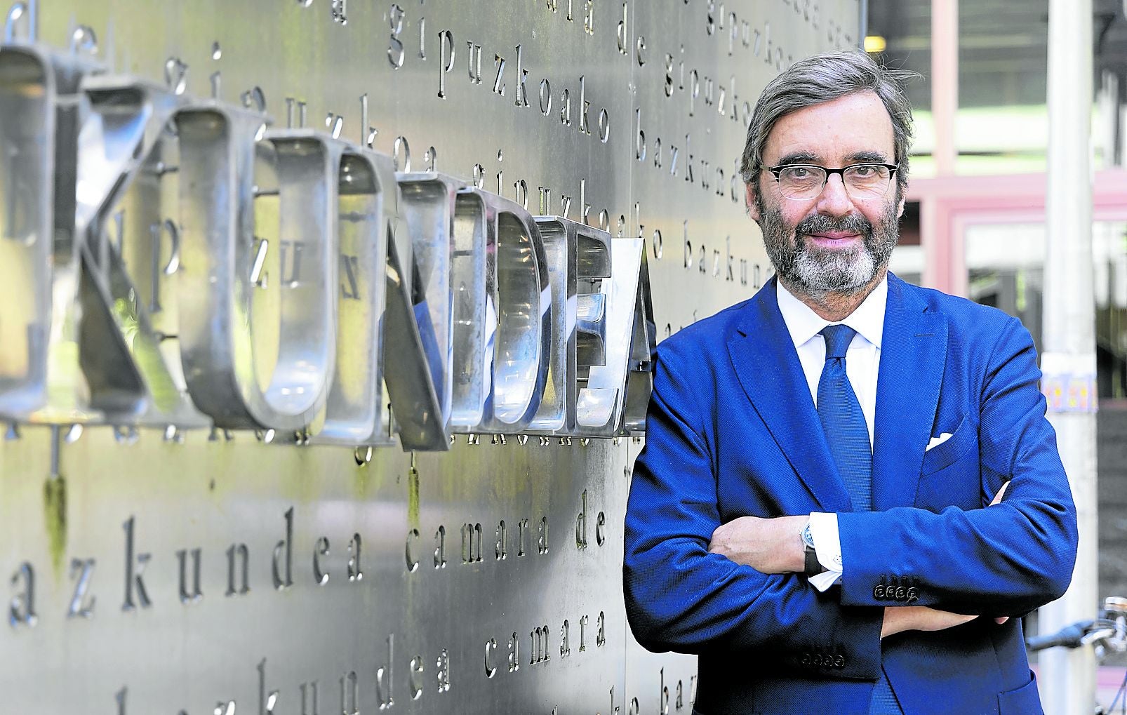 Pablo García-Berdoy ante la Cámara de Comercio de Gipuzkoa, donde ofreció una conferencia esta semana.