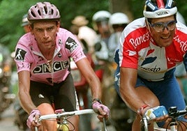 Lieja. La cabalgada por las colinas belgas en la séptima etapa, con Bruyneel a rueda, empezó a sentenciar el Tour de 1995.