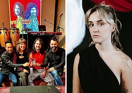 Kilimak taldeko kideak eta Heitxi artista bizkaitarra.