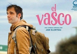 Cartel con el protagonista de la película 'El vasco', Joseba Usabiaga.
