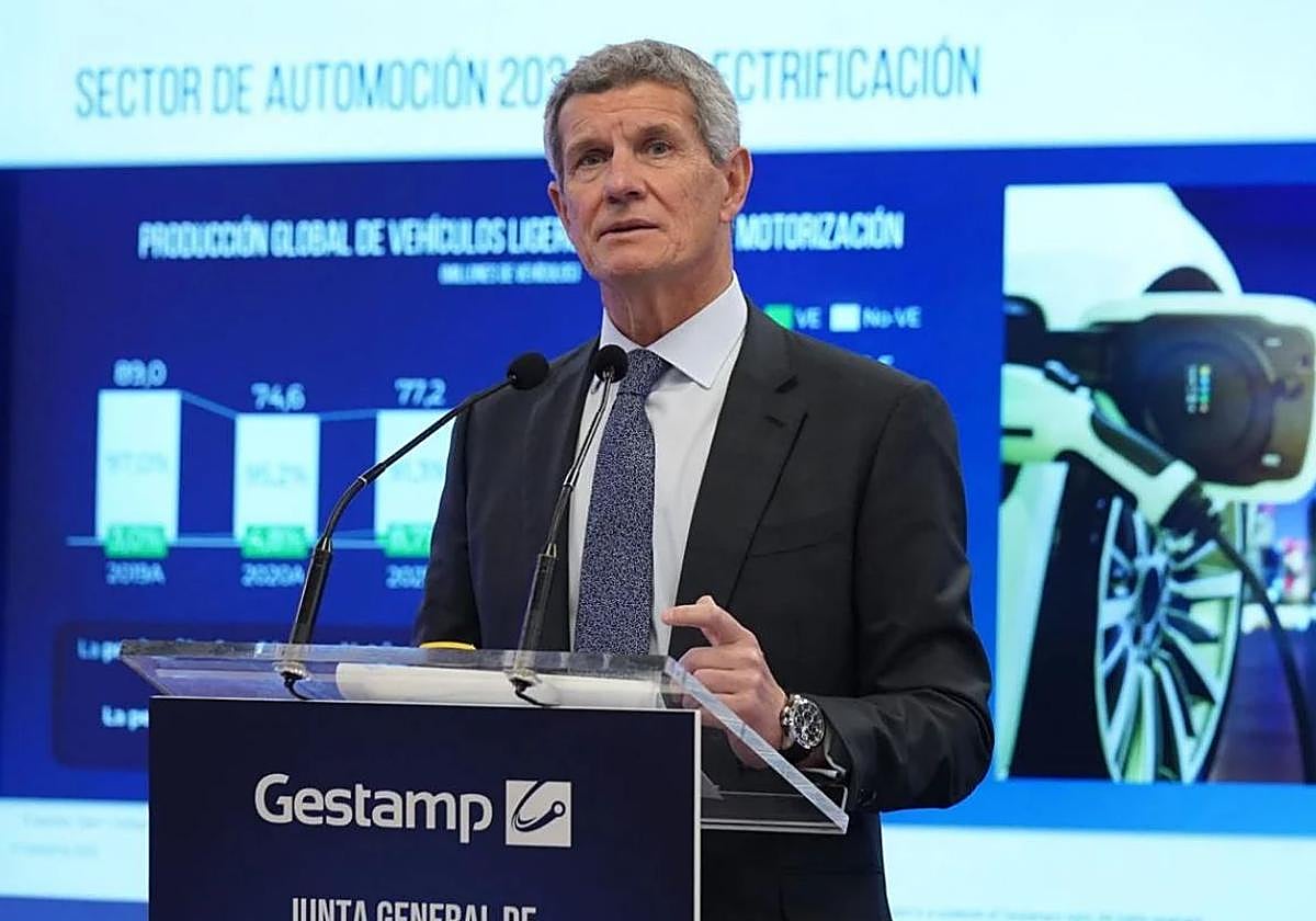 El presidente de Gestamp, Francisco J. Riberas, durante la última junta de accionistas de la empresa.