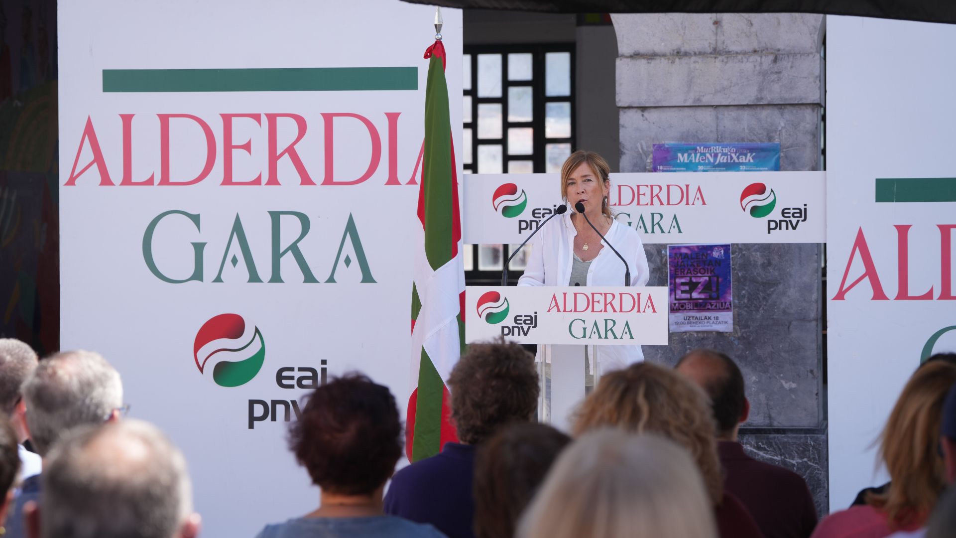 La presidenta del Gipuzko Buru Batzar, María Eugenia Arrizabalaga, este jueves en Mutriku.