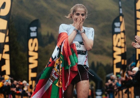 Malen Osa, emocionada en meta tras su segundo puesto.