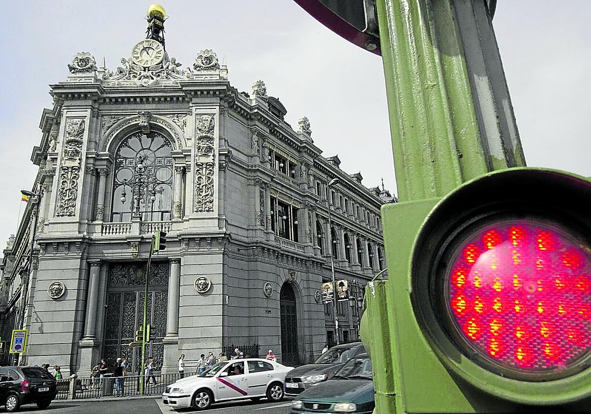 Fachada exterior de la sede del Banco de España, en Madrid.