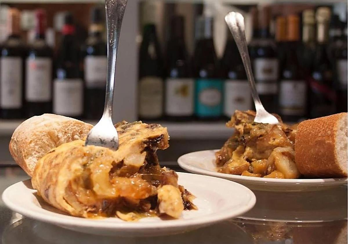 Pintxo de tortilla de patatas del Bar Antonio de Donostia.