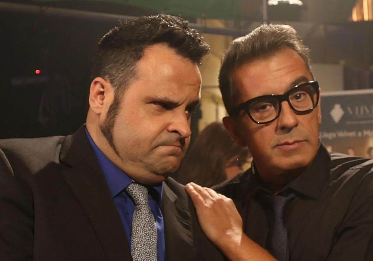 Pirata, junto a Andreu Buenafuente en uno de los programas de televisión de 'Late Motiv'.