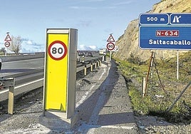 Uno de los totems de este nuevo radar de tramo cercano a Euskadi,