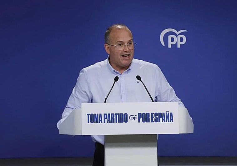 Miguel Tellado, en su comparecencia de este miércoles.