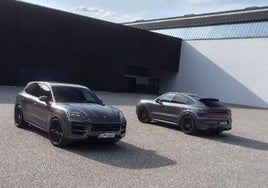 Delantera y trasera del Porsche Cayenne Black Edition, ya disponible desde 135.000 euros.
