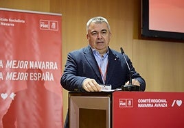 Santos Cerdán, en un comité regional del PSN