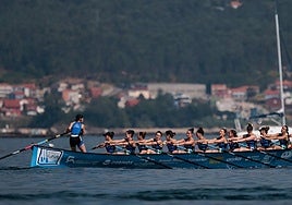 La 'Zerkausia', el domingo durante la VI Bandeira de Traiñeiras Feminina Rianxeira.