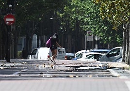 Las calles de Beasain están desérticas este martes a causa del calor