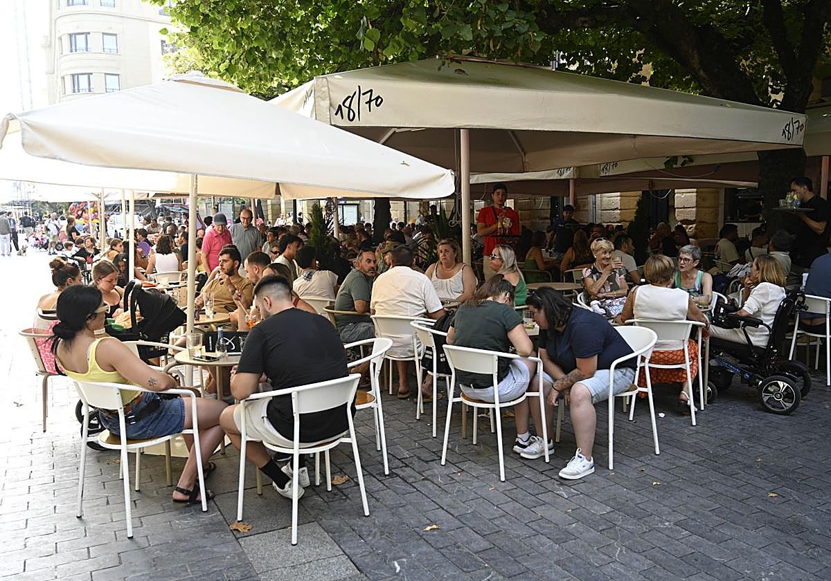 Vista de una de las terrazas del Boulevard donostiarra.
