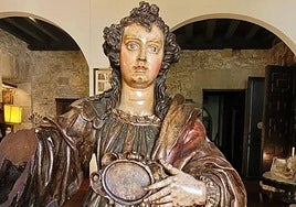 Imagen del busto-relicario que representa a Santa María Magdalena, tambien consideraba Santa Lucía, y que podría ser obra de Juan de Mesa.