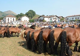 Este año se retiróantes al ganado por el intenso calor. Los ganaderos francesestienen que sacarlos dela feria antes de la una y media de la tarde.