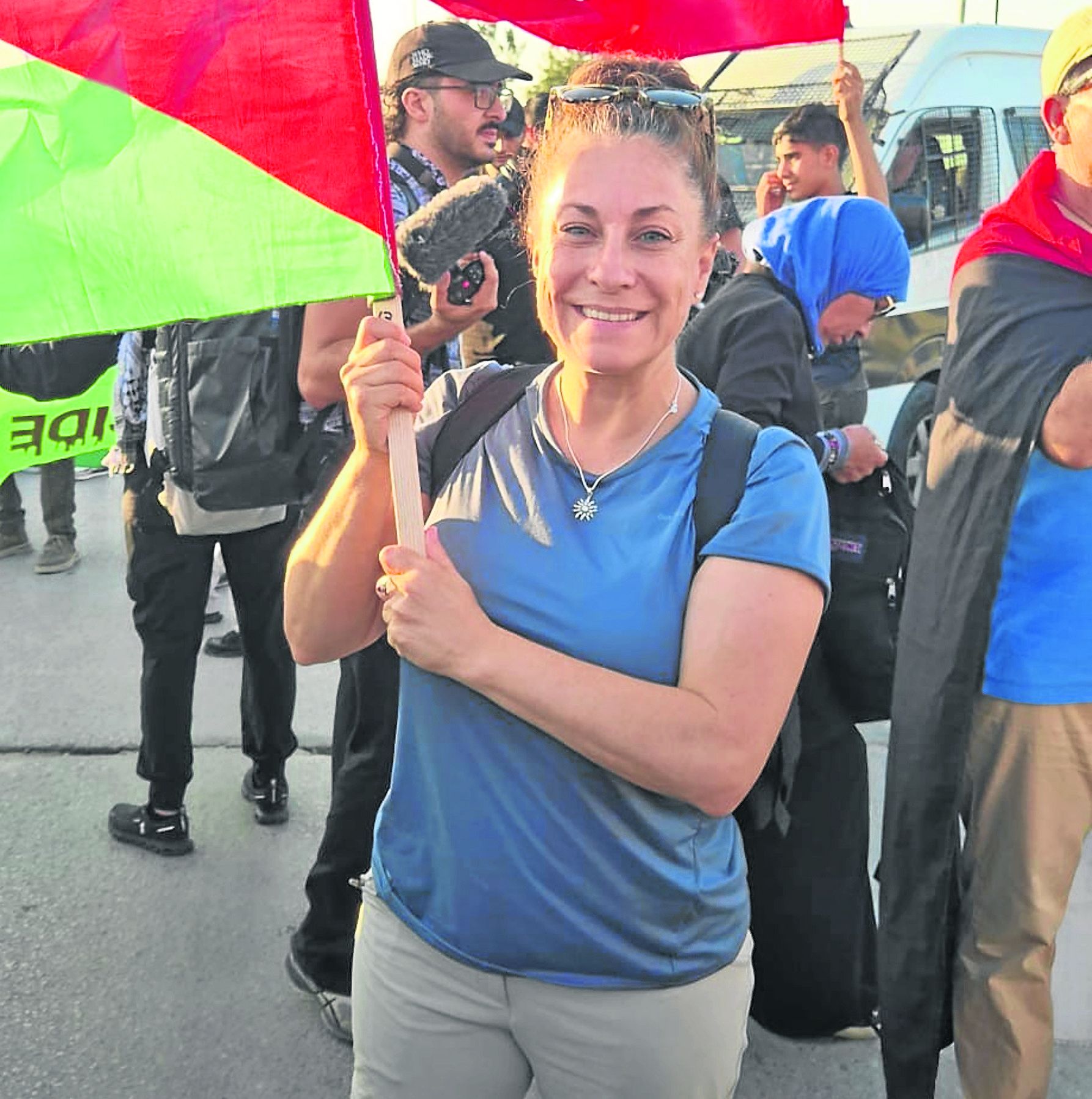 Maite Gartzia en su participación en la Marcha a Gaza en Egipto.