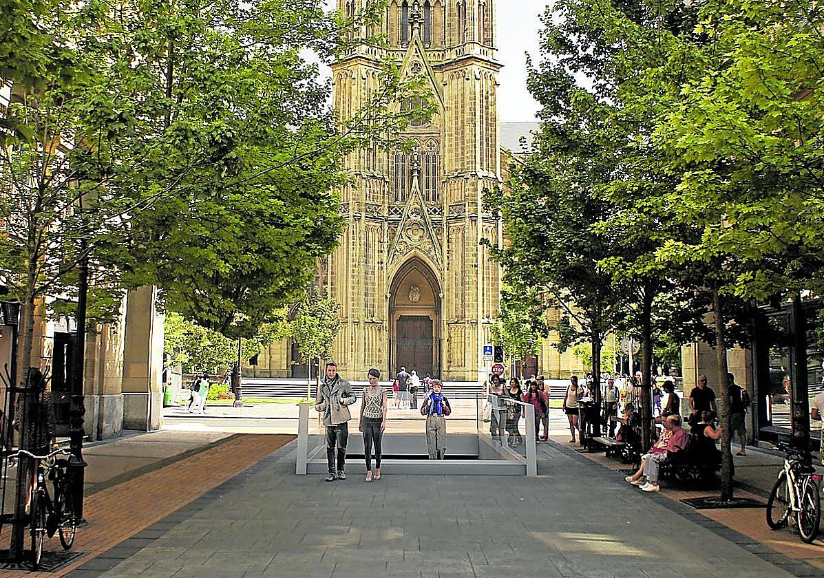 El acceso a la terminal Centro-La Concha en la calle Loiola apenas alterará la vista del Buen Pastor