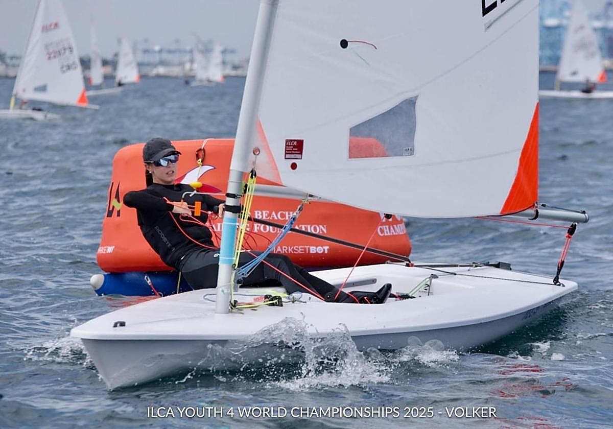 June Olazabal compitiendo en el Mundial de Los Ángeles.