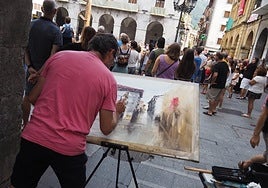 La obra titulada 'Azkoitiko plaza' fue la ganadora del concurso.