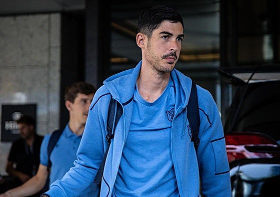 Carlos Fernández, en un viaje de este verano con la Real Sociedad