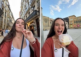 Una joven bilbaína de visita en San Sebastián: «No podía irme sin probar esto»