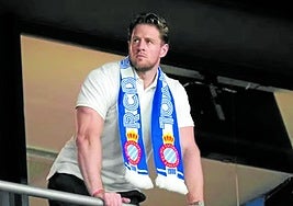 JJ Watt sufrió la semana pasada en su primer partido en el estadio del Espanyol.