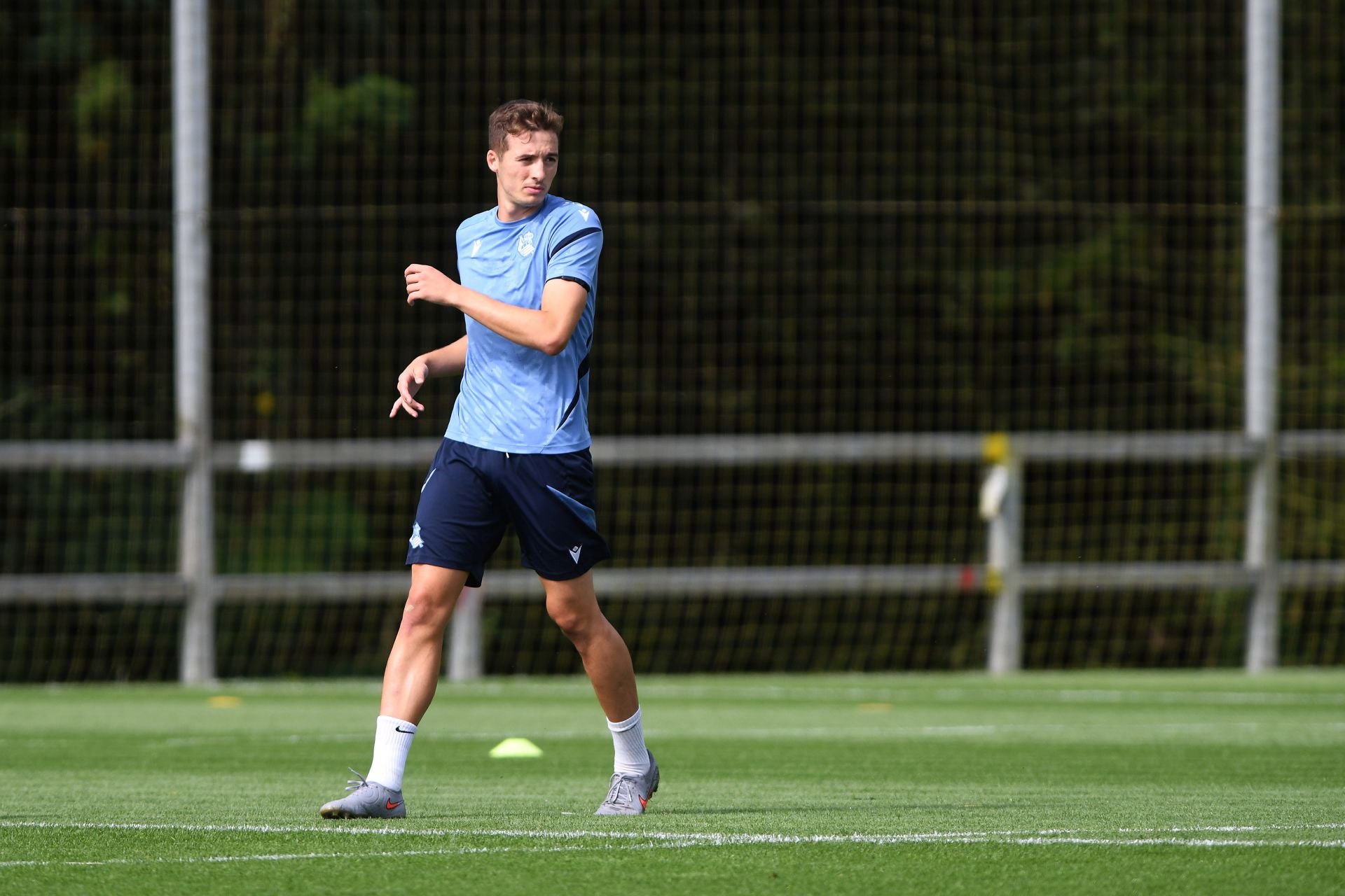 Jon Pacheco, durante un entrenamiento esta semana en Zubieta