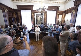 La jornada de puertas abiertas del Palacio Foral este jueves.