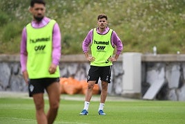 Marco Moreno en uno de los entrenamientos en Areitio.