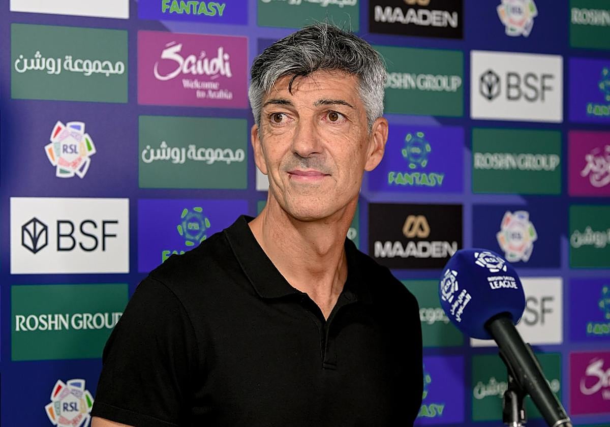 Imanol, en la conferencia de prensa antes del partido.