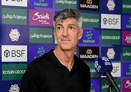 Imanol, en la conferencia de prensa antes del partido.