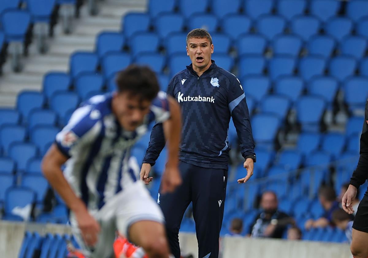 Ansotegi pega un grito, este viernes en Anoeta.