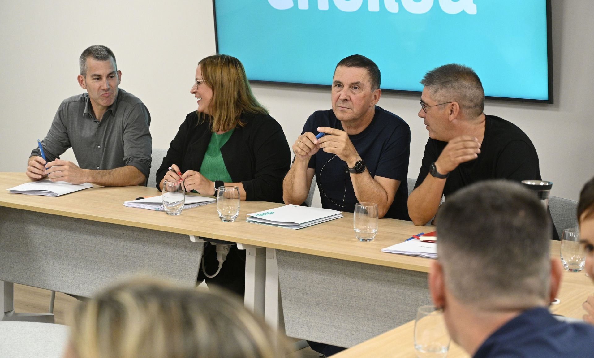 Arnaldo Otegi, este viernes durante la reunión de la Mesa Política de EH Bildu.