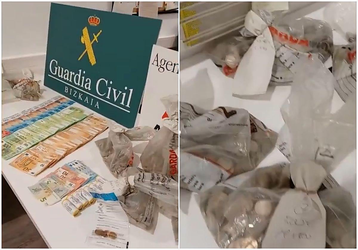 Dinero incautado a un pasajero estadounidense en el aeropuerto de Bilbao.