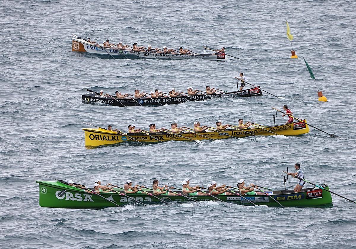 Zierbena, en la Bandera de La Concha: Llegan en un pico de forma que infunde respeto