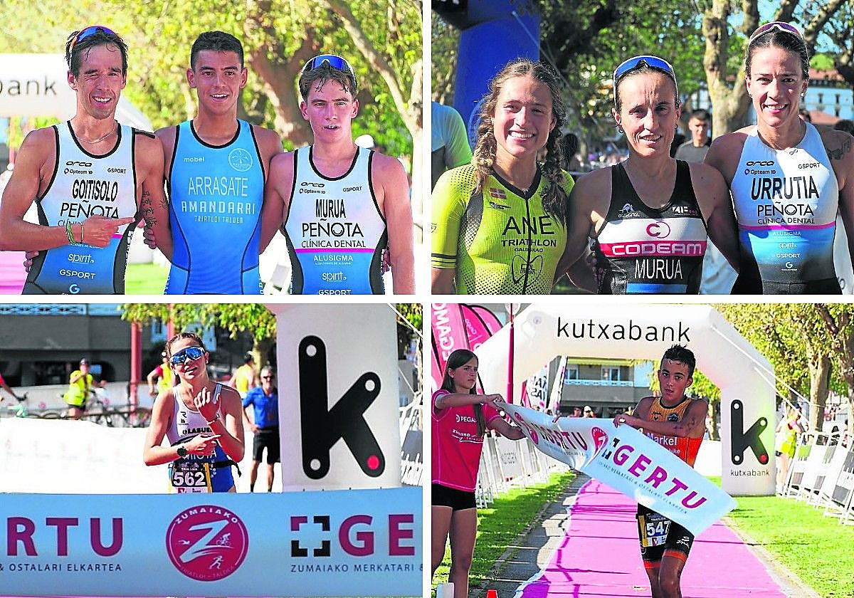 Los podios masculino y femenino, y los ganadores de la cateogría cadete.