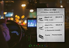 Pantallazo con el precio del trayecto este lunes entre Bilbao y San Sebastián.