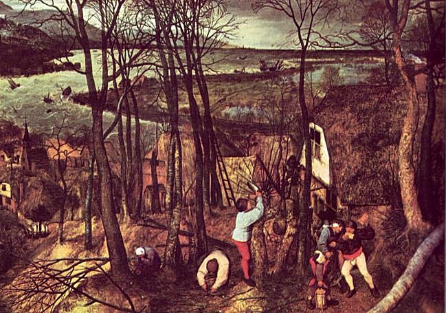 Escena en el bosque. Pieter Brueghel