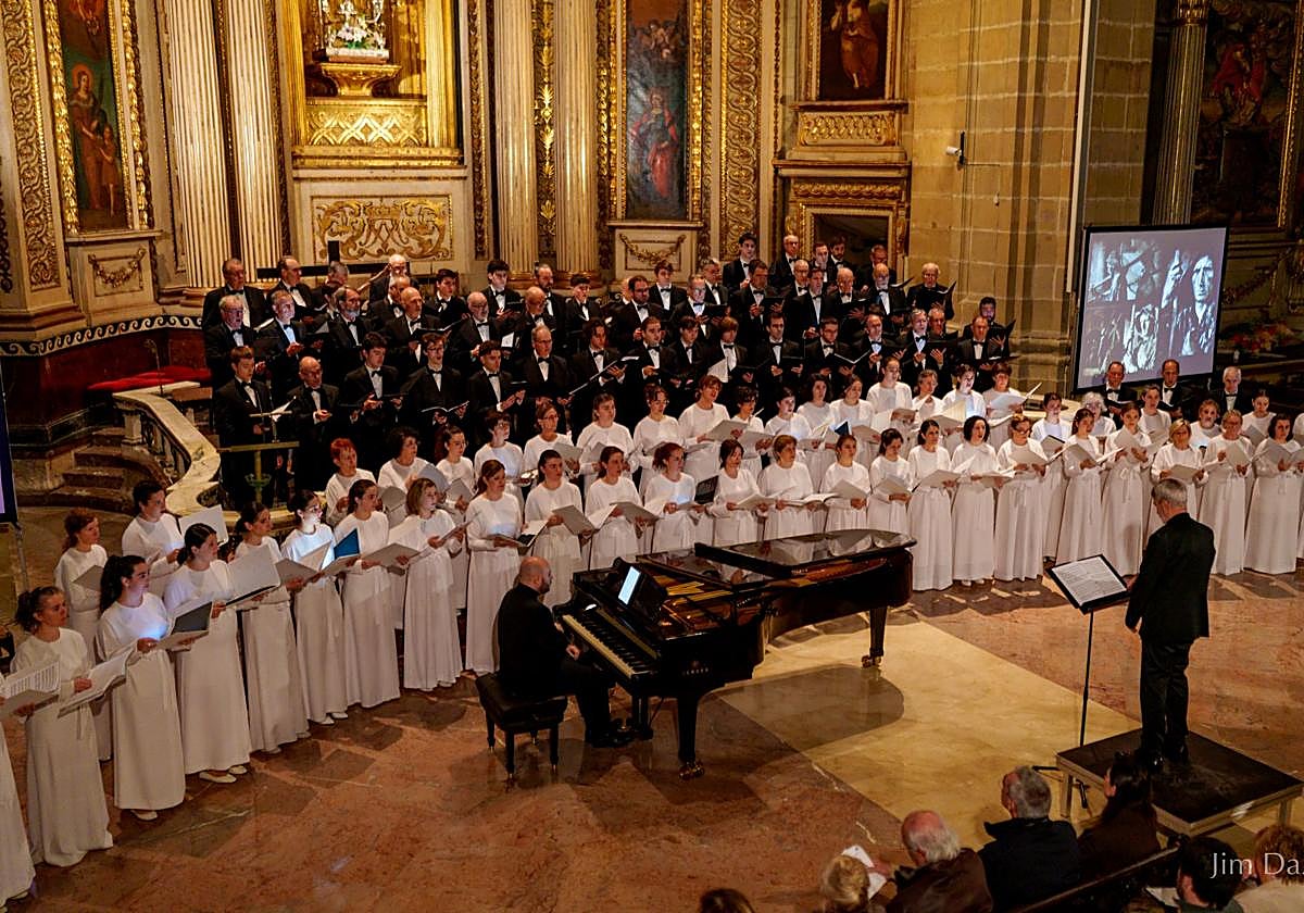 El Orfeón Donostiarra, en un concierto ofrecido este año en la Basílica de Santa María en Donostia.