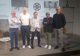 Rebordinos, Miranda, Ugarte, Lasuen y Ocón, este miércoles, en la presentación del 'Concierto & Proyección'.