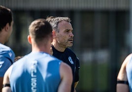 Sergio, durante un entrenamiento en Zubieta