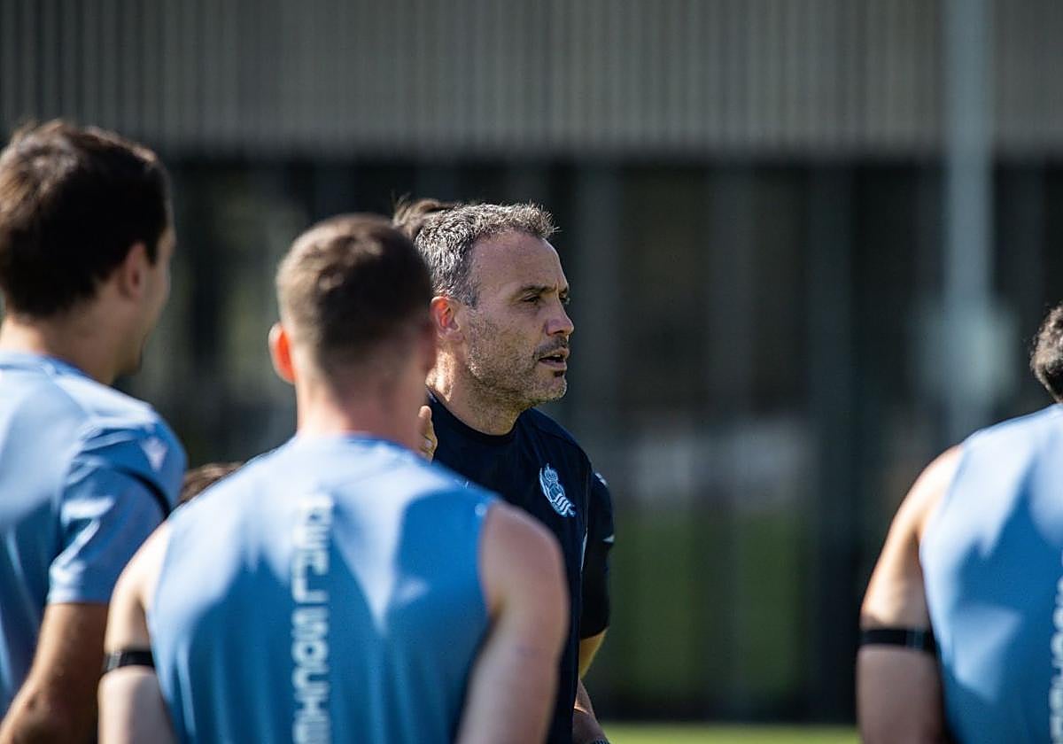 Sergio, durante un entrenamiento en Zubieta