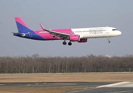 Imagen de archivo de un avión de Wizz Air