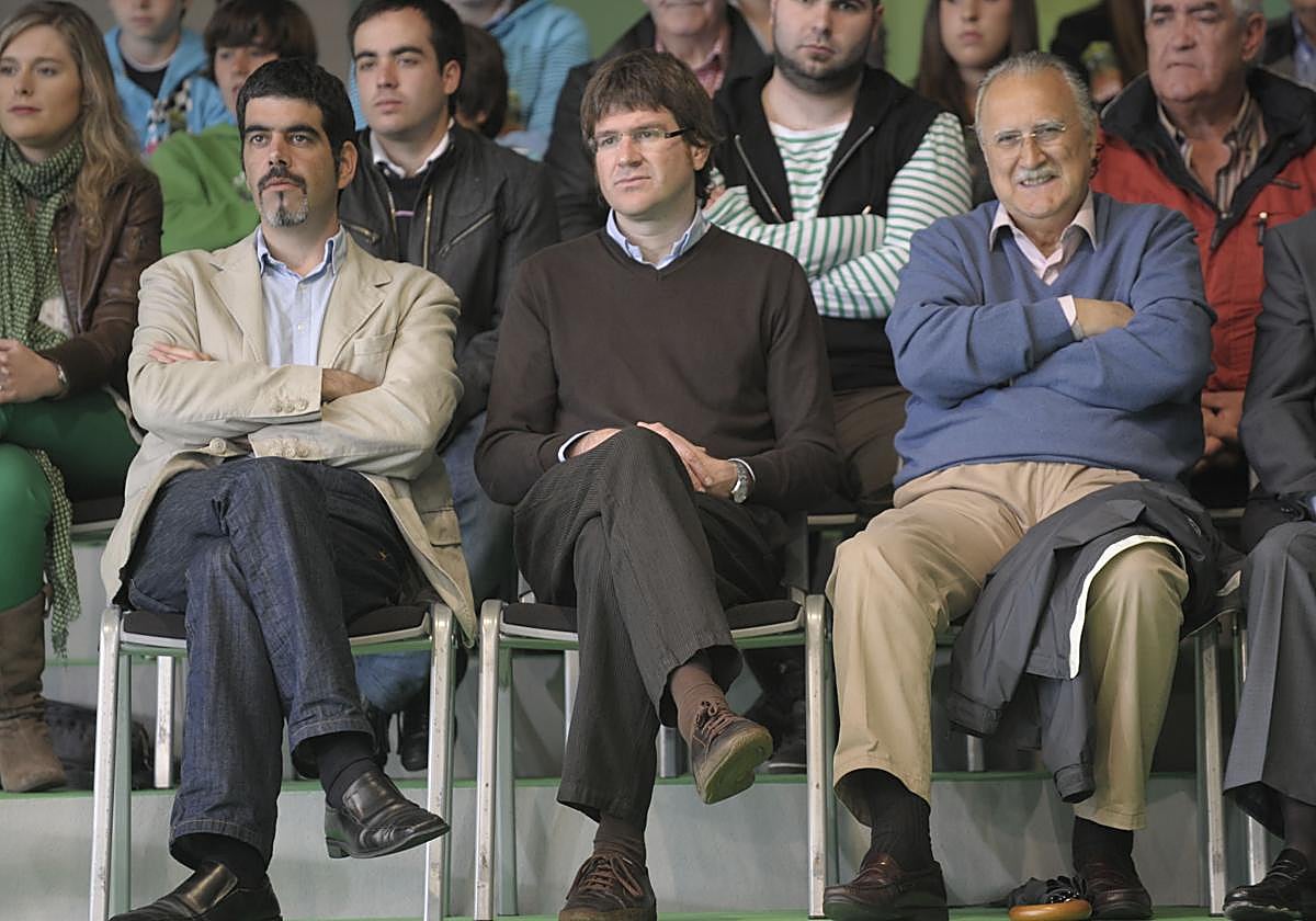 Los candidatos del PNV a las alcaldías de las ciudades vascas en 2011, Eneko Goia, Gorka Urtaran e Iñaki Azkuna.