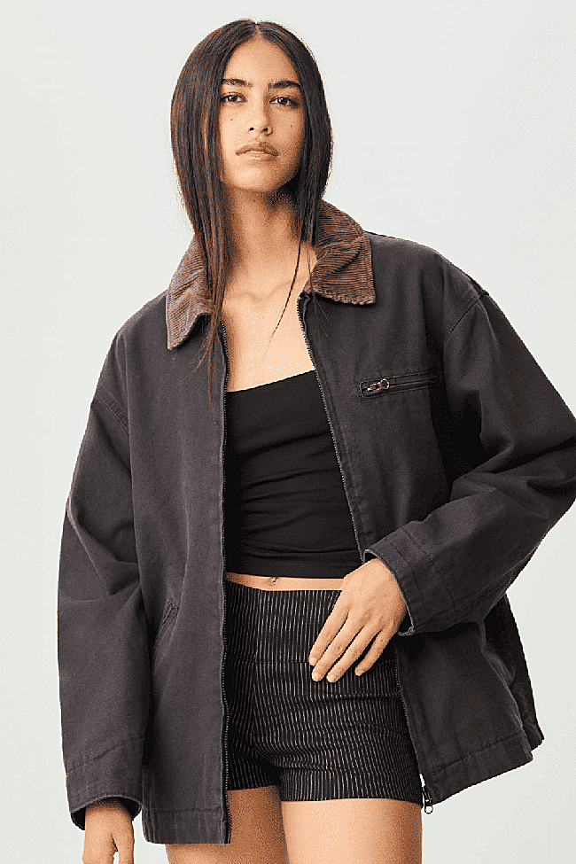 Chaqueta con cuello de pana