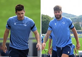 Zubeldia y Caleta-Car, durante entrenamientos en Zubieta