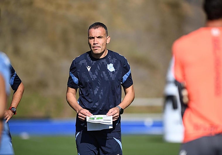 Sergio Francisco, en un entrenamiento en Zubieta