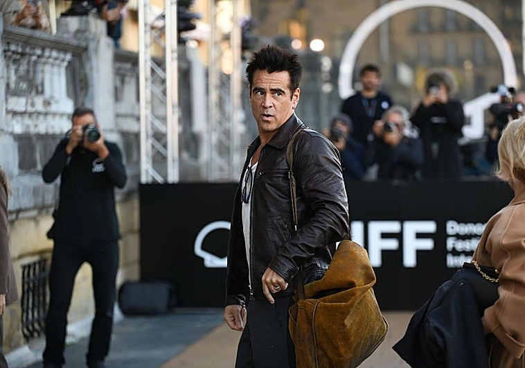 Colin Farrell, a su llegada al Hotel María Cristina.