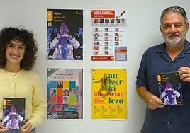 Ainhoa Salaberria y Jon Legorburu durantela rueda de prensa de presentación de la programación de cultura de otoño.