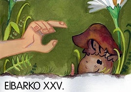 El cartel oficial que ya se ve por las calles eibarresas sobre las XXV Jornadas Micológicas.